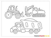 Construction machinery coloring pages to print out and color in