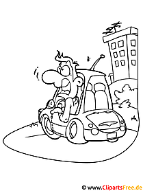 Cartoon car coloring picture