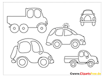 Einfache Ausmalbilder zum Malen für Kinder Autos