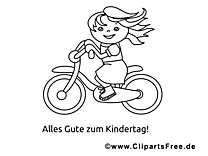 Riding a bike coloring page