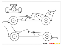 Formula 1 racing car picture coloring page for kids