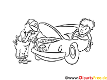 Car Mechanic Coloring page for free