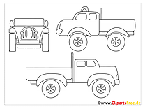 Modèle de coloriage facile de camion gratuit