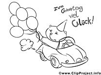Car cabriolet coloring page for free