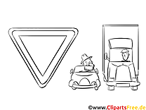 Give way coloring page