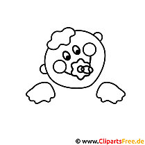 Coloring picture baby with pacifier