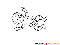 Baby med blöja clipart för färgläggning