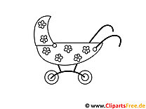 Baby Carriage Coloring Template Free