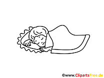 Desenho para colorir grátis criança dormindo