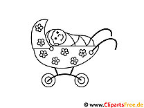 Boyamak ve yazdırmak için bebek arabası resmi