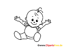 Image à colorier gratuite bébé sourit
