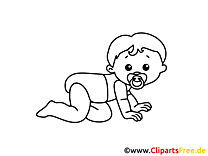 Free coloring page crawling child