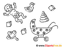 Coloring template children and baby