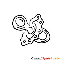 Pacifier clipart image for coloring