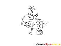 Coloring page farm cow