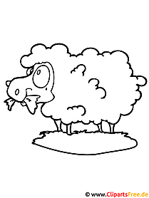 卡通羊着色页农场