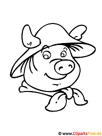 卡通小猪着色页农场