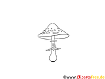 Toadstool coloring page to print