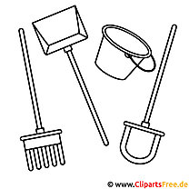 Garden tools picture for coloring, coloring page
