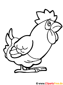 Rooster coloring page farm