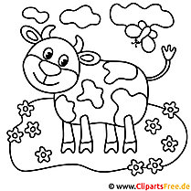 Image de vache à colorier, coloriage