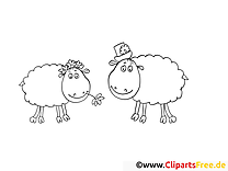 Αστεία πρόβατα - σελίδες χρωματισμού και δωρεάν σελίδες χρωματισμού