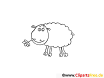Színező oldal vicces bárány