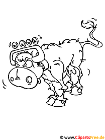 Ox coloring page for free