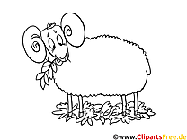 Koyun Boyama Sayfası - Sonbahar konusunda ücretsiz boyama sayfaları