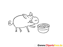 Desenho para colorir de porco para colorir