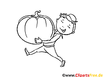 Раскраска Урожай тыквы - Бесплатные раскраски на тему осень