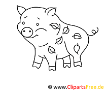 Шаблон рисования свиньи