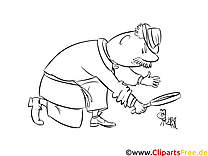 Ant detective picture, clip art, illustration for coloring for free