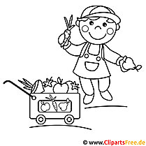 Farmer at the farmers market coloring page