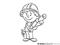Site manager, architect coloring page - Coloring page professions
