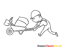 Construction site coloring page for printing and coloring