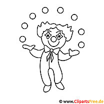 Clown picture for coloring, coloring page
