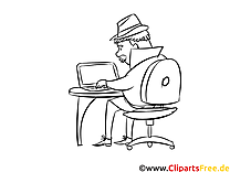 Computer detective coloring pages professions for school and kindergarten