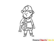 Kolorowanka-malowanka dla dzieci strażak pożarna