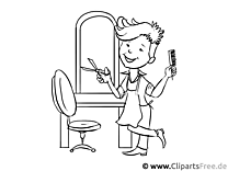 Barber Coloring Page - Worksheets and Coloring Pages Professions