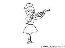 Geigespielerin Malvorlage - Berufe Ausmalbilder für den Unterricht