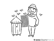 Beekeeping, beekeeper - Profession coloring pages and coloring pages