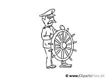 Captain Coloring Page - Professions coloring pages for kids for free