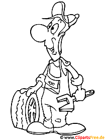 Car mechanic coloring page for free
