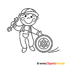 Auto mechanic picture for coloring, coloring page