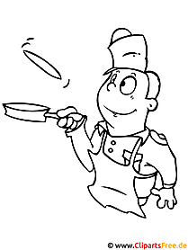 बावर्ची कार्टून रंग पेज - बच्चों के लिए मुफ्त रंग पेज