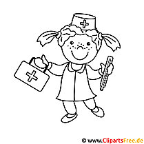 Nurse picture for coloring, coloring page