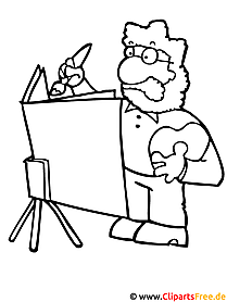 Artist - simple coloring pages for free
