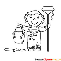 Painter picture for coloring, coloring page