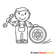 Mechanic picture for coloring, coloring page